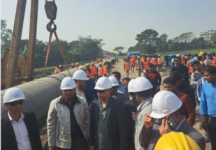 GTCL officials site visit at 42 inch pipeline construction project.